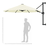 Ombrellone a Muro con Palo in Metallo 300 cm Sabbia cod mxl 6541