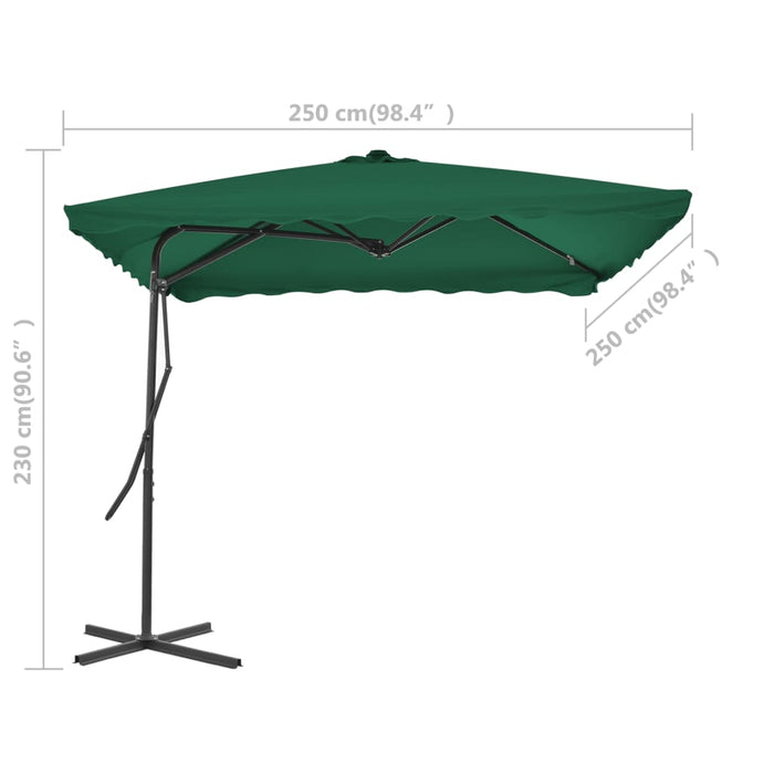 Ombrellone da Esterni con Palo in Acciaio 250x250 cm Verde cod mxl 15531