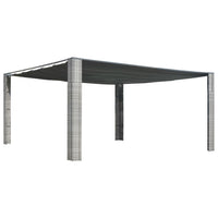 Gazebo Tetto Mobile Polyrattan 400x400x200cm Grigio e Antracite 44819