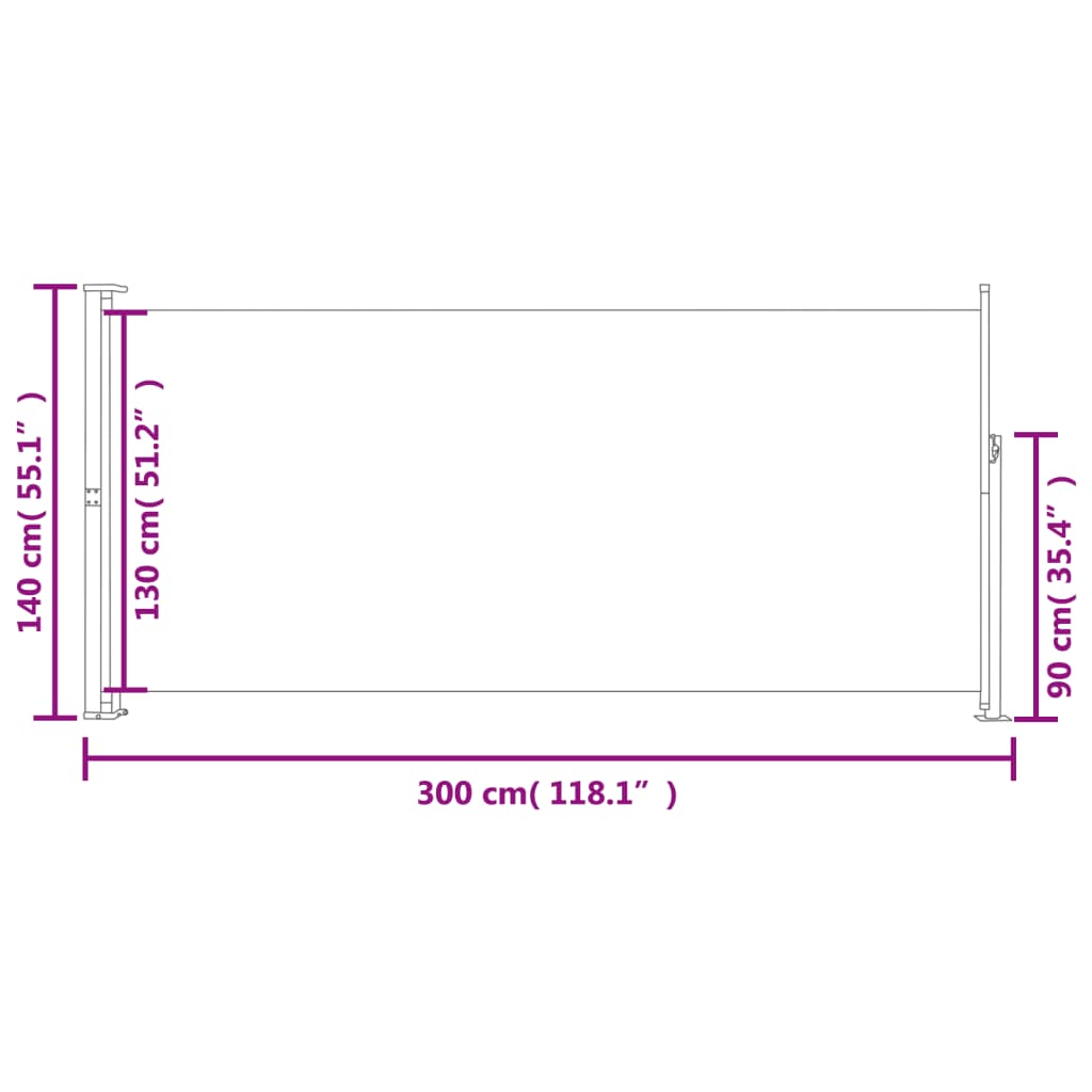 Tenda da Sole Laterale Retrattile 140 x 300 cm Blu 45355