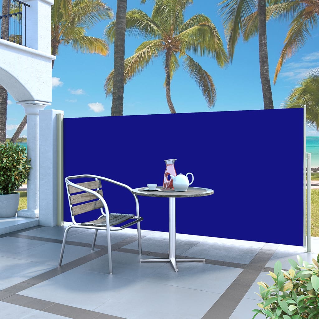 Tenda da Sole Laterale Retrattile 140 x 300 cm Blu 45355