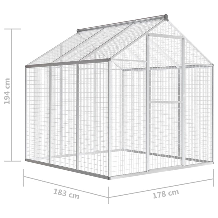 Voliera da Giardino in Alluminio 183x178x194 cm 45219