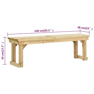 Panchina da Giardino 140 cm in Legno di Pino Impregnato 44899