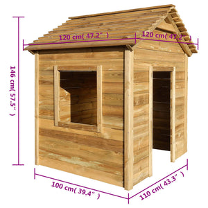 Casetta da Giardino per Bambini 123x120x146 cm in Legno di Pino cod mxl 61630