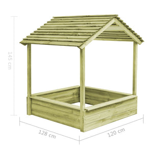 Casetta da Giardino con Sabbiera 128x120x145cm in Legno di Pino cod mxl 72220