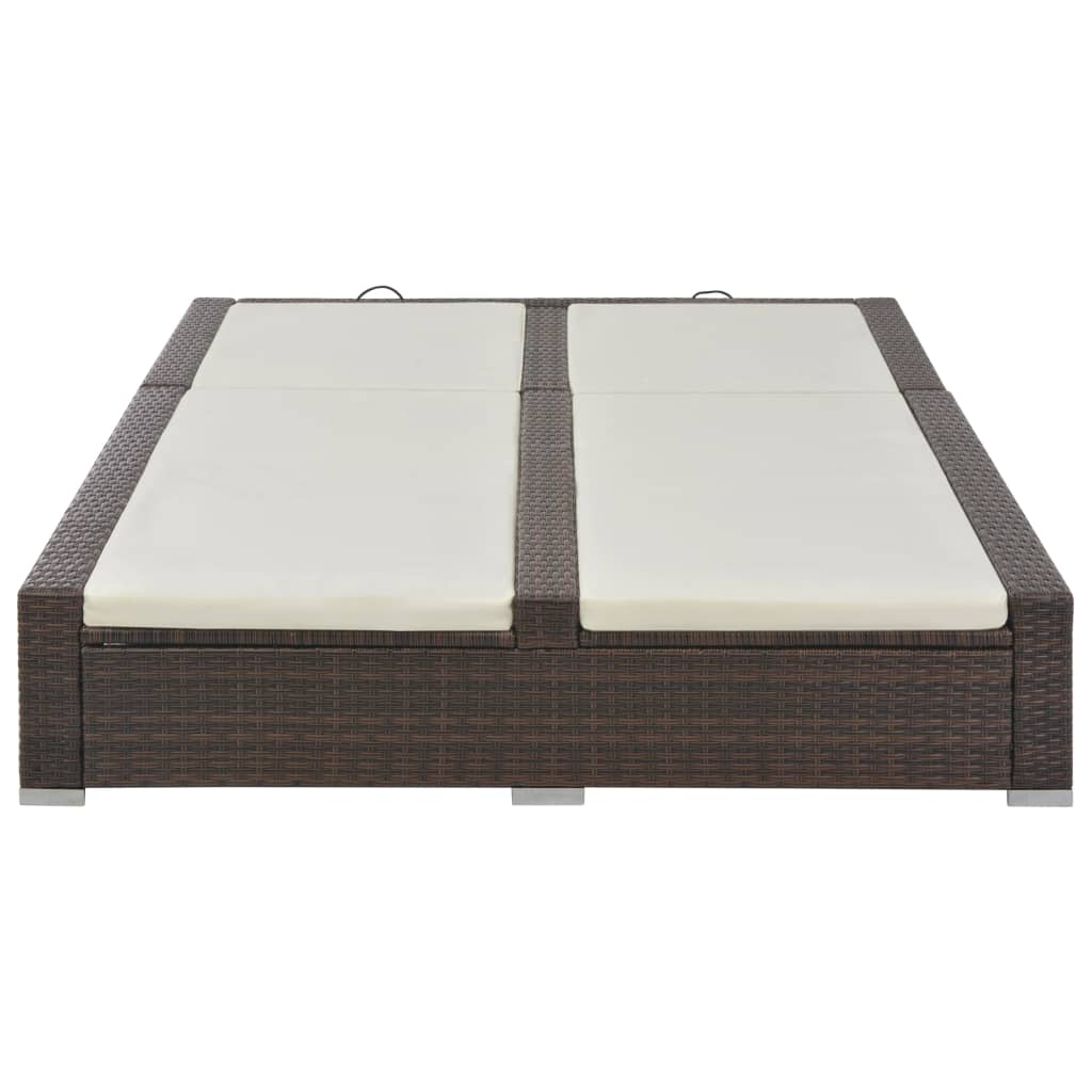 Lettino Prendisole Doppio in Polyrattan Marrone cod 10482