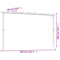 Pergola da Giardino Legno di Pino Impregnato 360x200x60 cm 44924