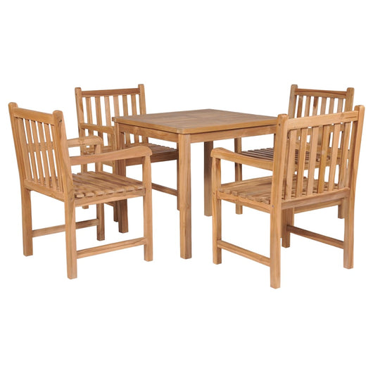 Set da Pranzo per Esterni 5 pz Legno Massello di Teak 44999