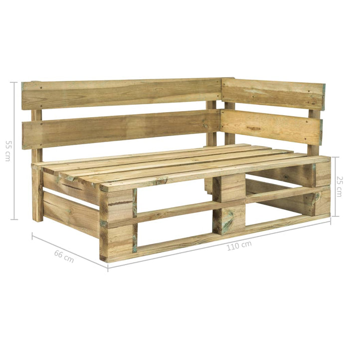 Panca Angolare da Giardino su Pallet in Legno 44695