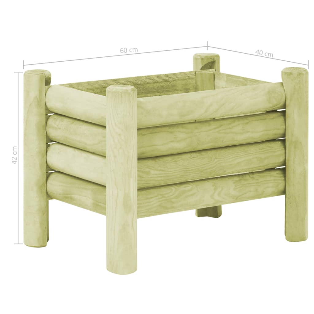 Letto Rialzato da Giardino Legno di Pino Impregnato 60x40x42 cm cod mxl 66848