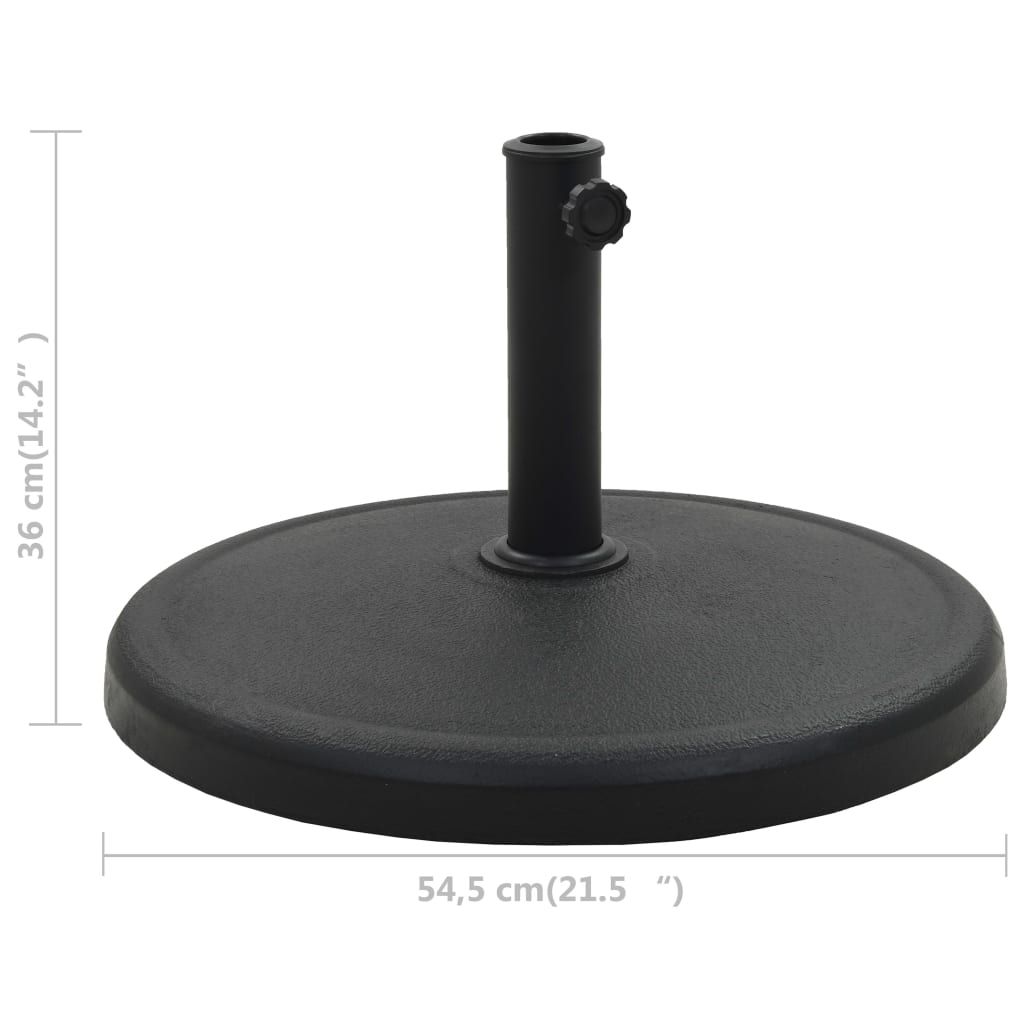 Base per Parasole Rotonda in Poliresina 19 kg Nera