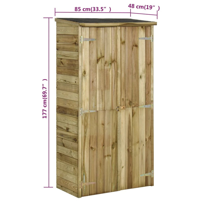 Capanno Attrezzi da Giardino in Legno di Pino 85x48x177cm cod mxl 65902