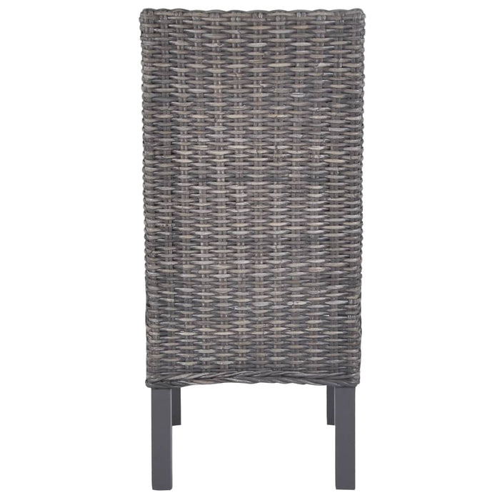 Sedie da Pranzo 4 pz Marroni in Rattan Kubu e Legno di Mango  cod mxl 24794