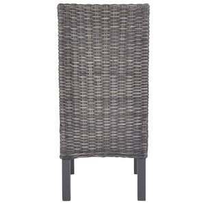 Sedie da Pranzo 6 pz Marroni in Rattan Kubu e Legno di Mango 275468