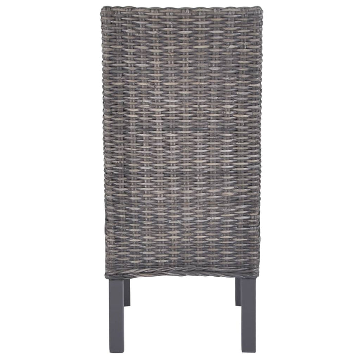 Sedie da Pranzo 6 pz Marroni in Rattan Kubu e Legno di Mango 275468