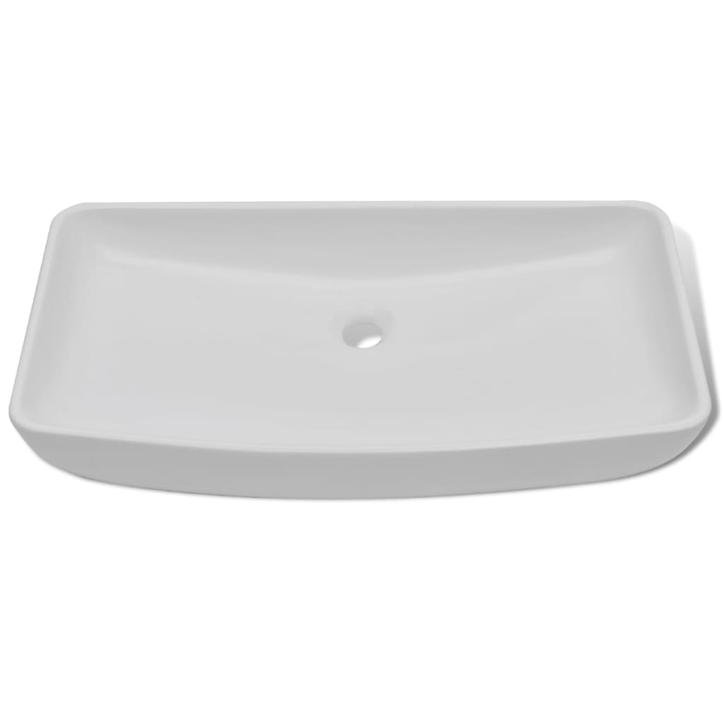 Lavello Bagno con Miscelatore in Ceramica Rettangolare Bianco cod mxl 54019