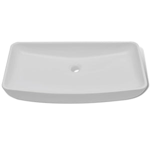 Lavello Bagno con Miscelatore in Ceramica Rettangolare Bianco cod mxl 54019