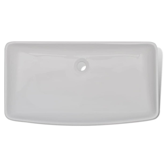 Lavello Bagno con Miscelatore in Ceramica Rettangolare Bianco cod mxl 54019