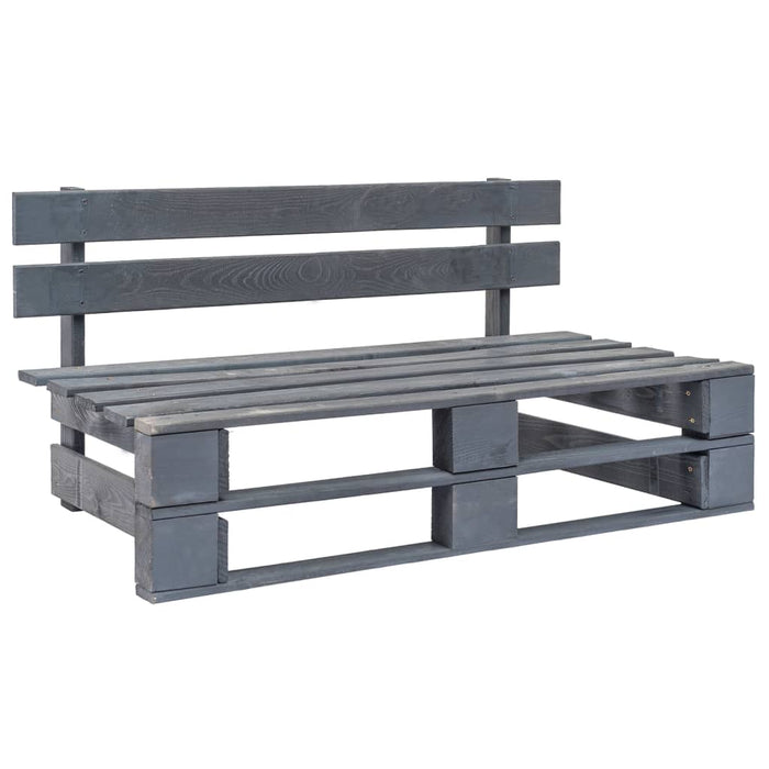 Panca da Giardino su Pallet in Legno Grigio 44697