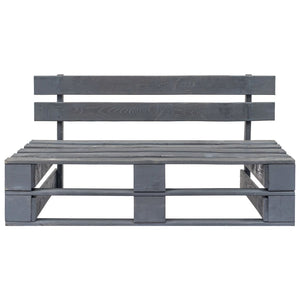 Panca da Giardino su Pallet in Legno Grigio 44697