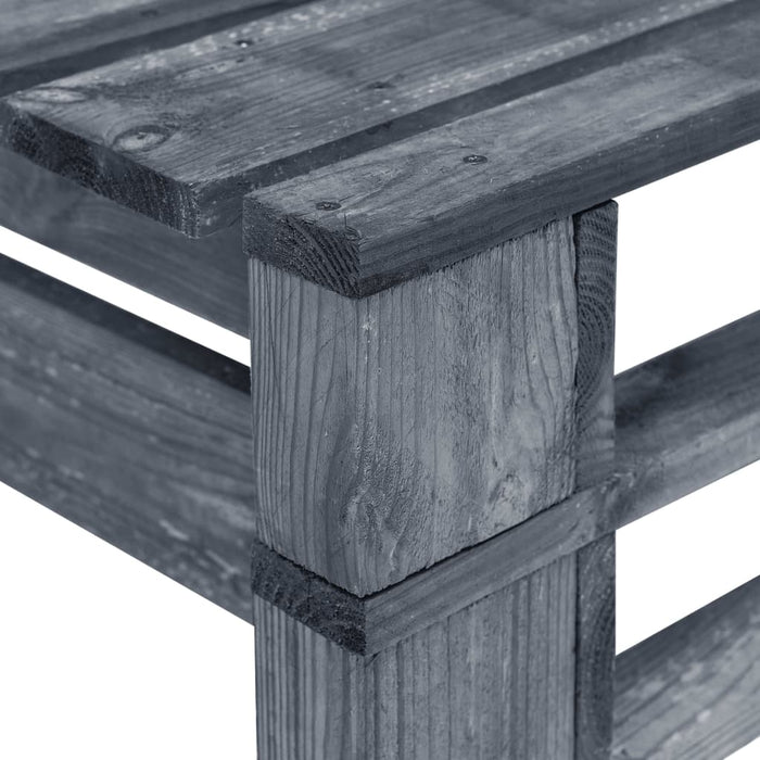 Panca da Giardino su Pallet in Legno Grigio 44697