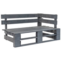 Panca da Giardino Angolare con Pallet in Legno Grigio cod mxl 52775