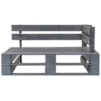 Panca da Giardino Angolare con Pallet in Legno Grigio cod mxl 52775