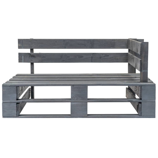 Panca Angolare da Giardino su Pallet in Legno Grigio 44698