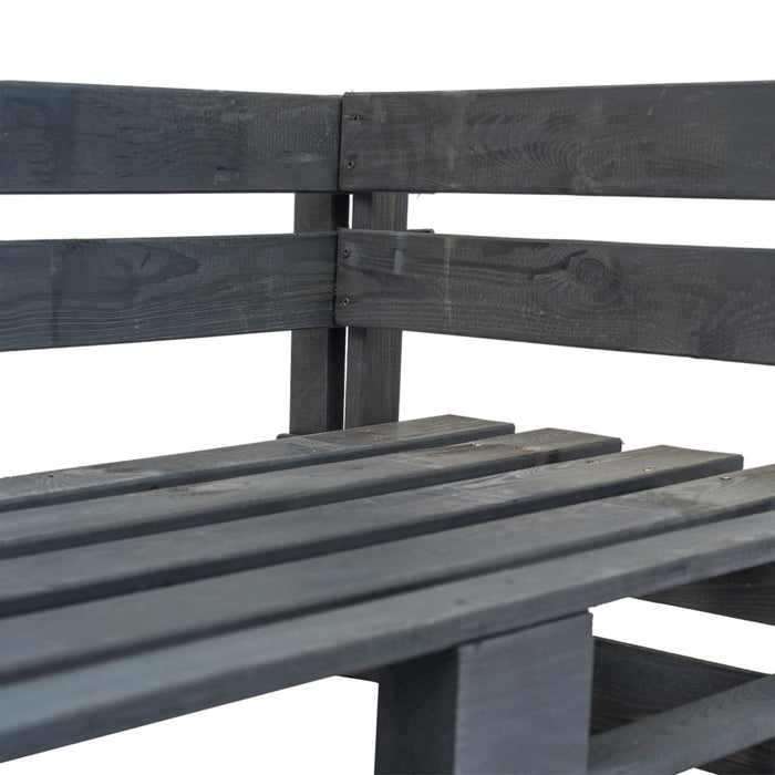 Panca da Giardino Angolare con Pallet in Legno Grigio cod mxl 52775