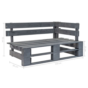 Panca da Giardino Angolare con Pallet in Legno Grigio cod mxl 52775