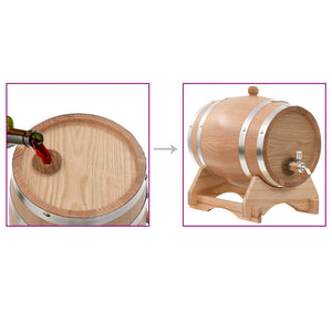 Barilotto di vino con Spina in Legno Massello di Rovere 6 L cod mxl 59911