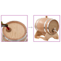 Barilotto di vino con Spina in Legno Massello di Rovere 6 L