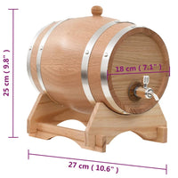 Barilotto di vino con Spina in Legno Massello di Rovere 6 L cod mxl 59911