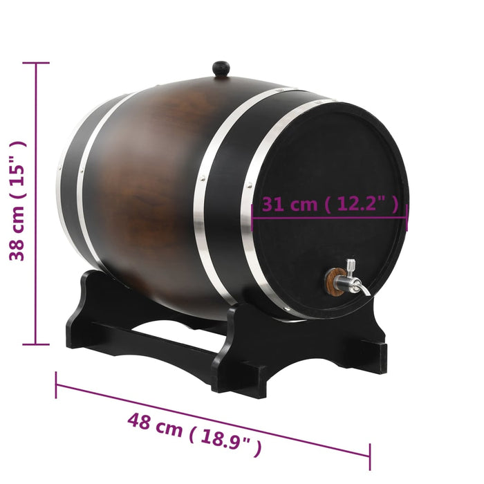 Barilotto di Vino con Spina in Legno Massello di Pino 35 L