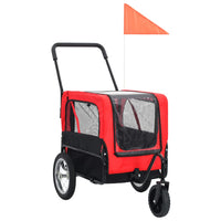 Rimorchio per Animali Domestici e Passeggino 2in1 Rosso e Nerocod mxl 106989