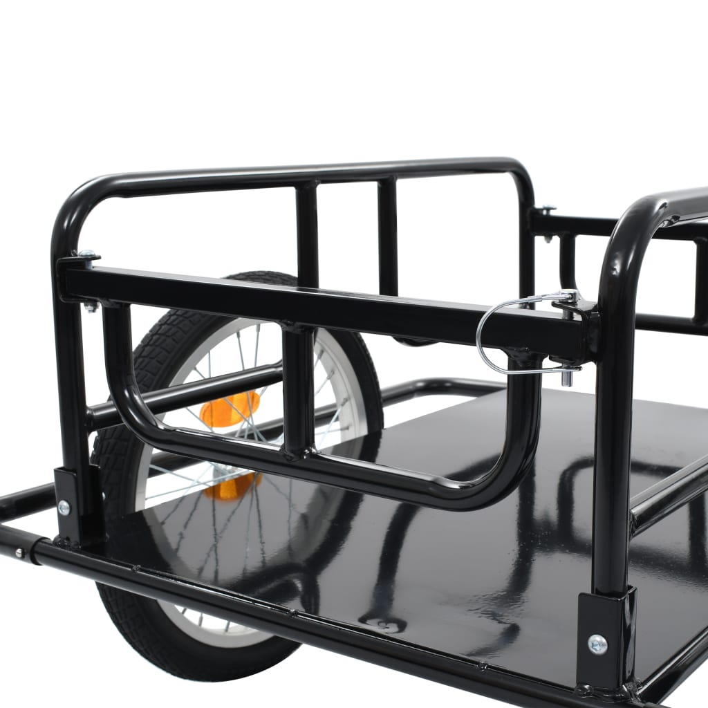 Rimorchio Bici 130x73x48,5cm in Acciaio Nero 91770