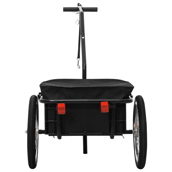 Rimorchio Bici/Carrello Manuale 155x60x83 cm in Acciaio Nero 91771