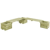 Fioriera da Giardino con Panca in Legno di Pino Impregnato cod mxl 44658