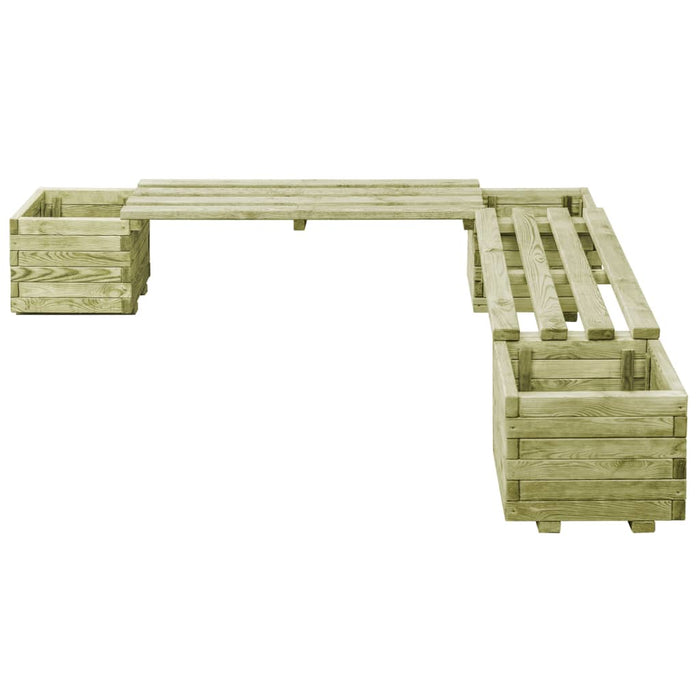 Fioriera da Giardino con Panca in Legno di Pino Impregnato cod mxl 44658