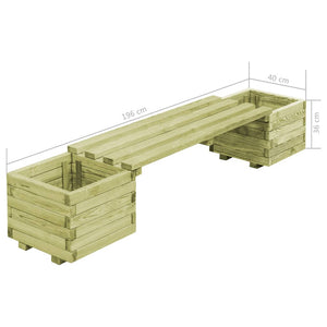 Fioriera da Giardino con Panca in Legno di Pino Impregnato 44949