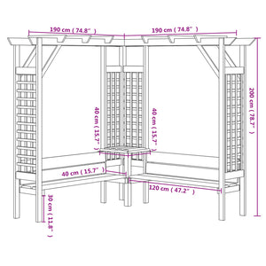 Pergola Angolare con Panca in Legno di Pino Impregnato 44950