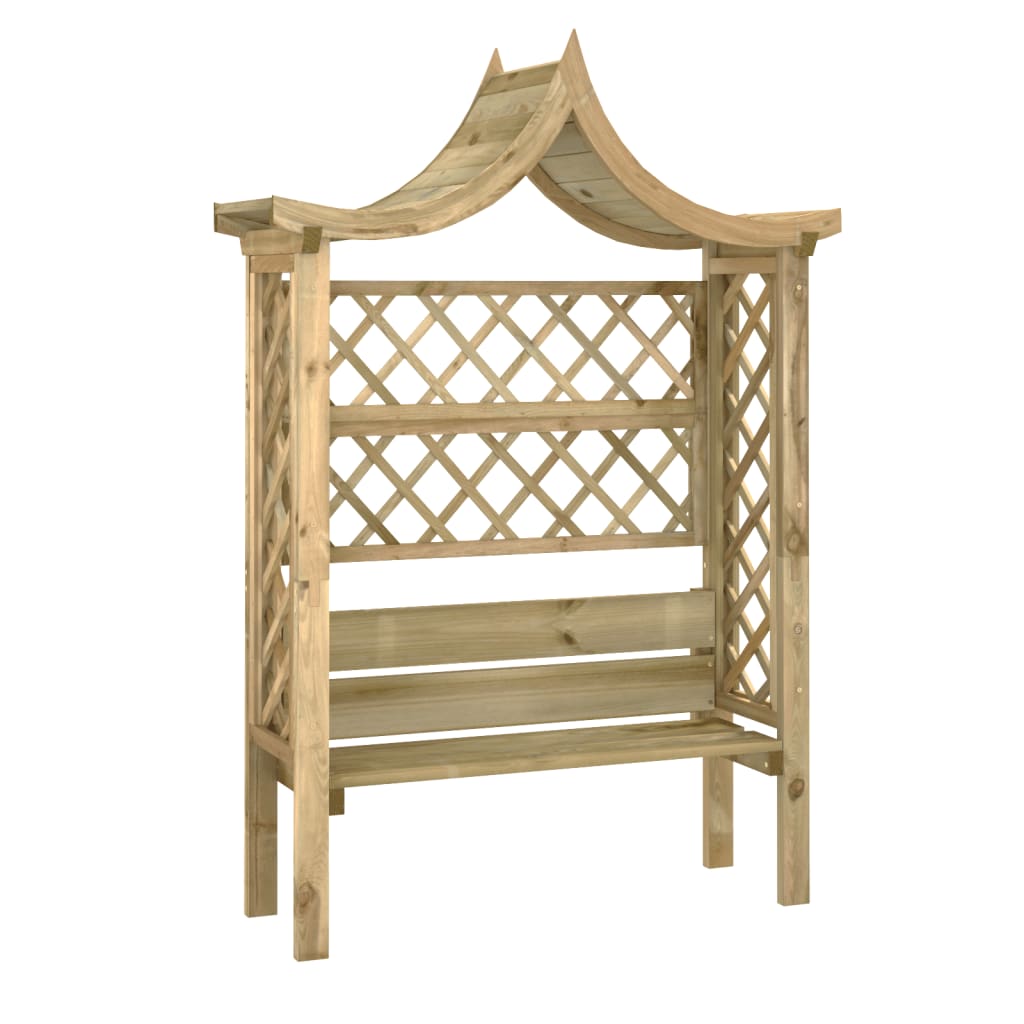 Pergola con Panca e Tetto in Legno di Pino Impregnatocod mxl 106975