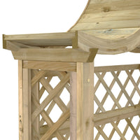 Pergola con Panca e Tetto in Legno di Pino Impregnato 44951