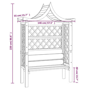 Pergola con Panca e Tetto in Legno di Pino Impregnato 44951