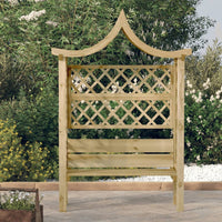 Pergola con Panca e Tetto in Legno di Pino Impregnato 44951