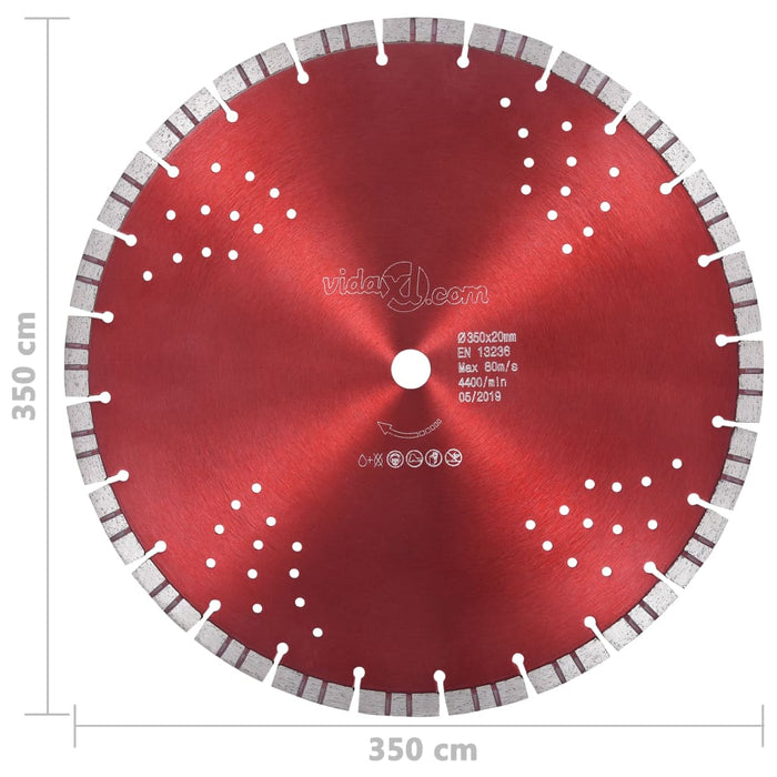 Disco da Taglio Diamantato con Turbo e Fori in Acciaio 350 mm cod mxl 63537