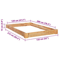 Giroletto in Legno Massello di Rovere 120x200 cm 247257