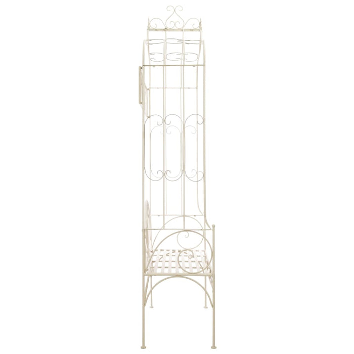 Panchina da Giardino 122 cm in Ferro Bianco Anticato cod mxl 45976