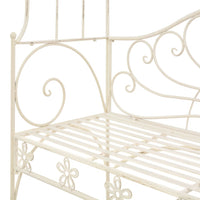 Panchina da Giardino 122 cm in Ferro Bianco Anticato cod mxl 45976