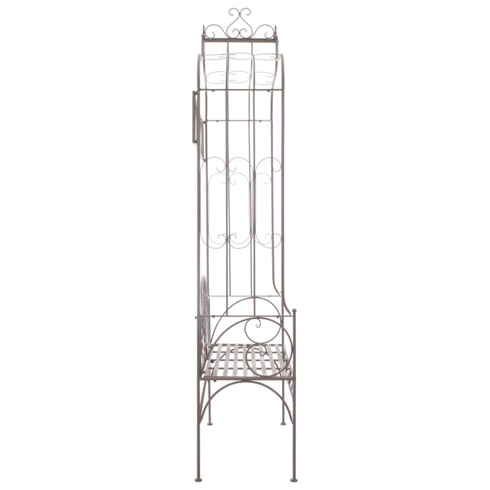 Panchina da Giardino 122 cm in Ferro Marrone Anticato 45435